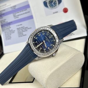 Đồng Hồ Patek Philippe 5168G Đính Moissanite Baguette Blue 42mm (9)