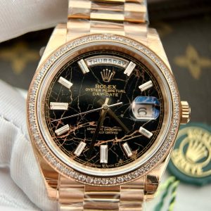 Đồng Hồ Rolex Day-Date Bọc Vàng Độ Moissanite Mặt Nham Thạch GS 158Grams 40mm (3)