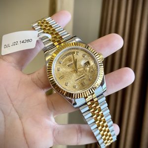 Đồng Hồ Rolex Day-Date Chế Tác Bọc Vàng Thật Mặt Vi Tính 40mm (1)