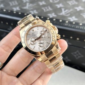 Đồng Hồ Rolex Daytona 116505 Vàng Hồng Cọc Số Đính Đá Nhà Máy Clean 40mm (10)