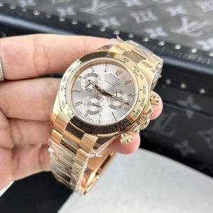 Đồng Hồ Rolex Daytona 116505 Vàng Hồng Cọc Số Đính Đá Nhà Máy Clean 40mm (10)