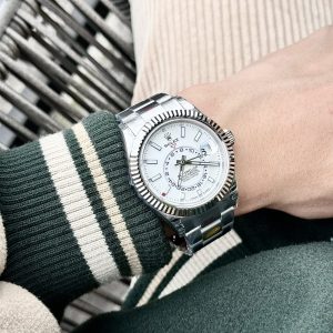 Đồng Hồ Rolex Replica Cao Cấp Sky Dweller 326934 Mặt Trắng 42mm (2)
