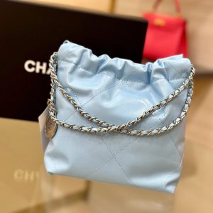 Túi Chanel Quilted Calfskin Mini Bag Màu Xanh Dương 22cm (5)