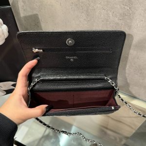 Túi Đeo Chéo Chanel Caviar Tiny CC Wallet on Chain WOC Khóa Bạc 19cm (1)
