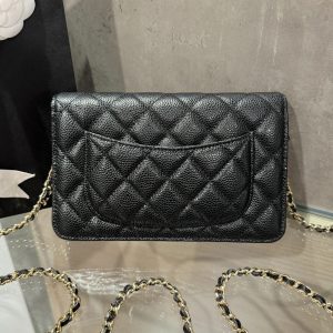 Túi Đeo Chéo Chanel Caviar Tiny CC Wallet on Chain WOC Mạ Vàng 19cm (4)