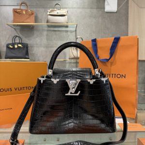 Túi Louis Vuitton Capucines BB Crocodilien Mat Like Auth 27cm (1)