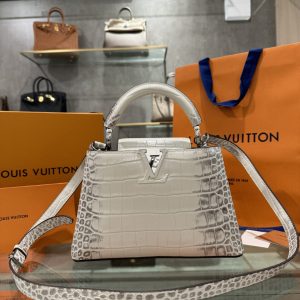 Túi Louis Vuitton Capucines Cá Sấu Bạch Tạng Like Auth 27cm