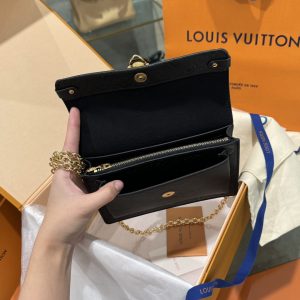 Túi Xách Louis Vuitton Vavin Chain Wallet Siêu Cấp Màu Đen 19cm (7)