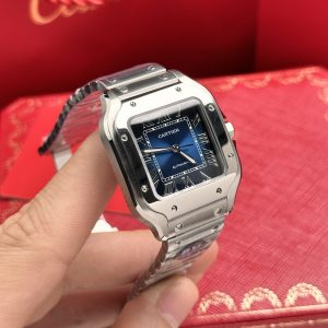 Đồng Hồ Cartier Nữ Chế Tác Santos WSSA0063 Mặt Xanh Blue 35mm (3)