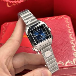 Đồng Hồ Cartier Nữ Chế Tác Santos WSSA0063 Mặt Xanh Blue 35mm (3)