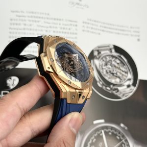 Đồng Hồ Hublot Big Bang Sang Bleu II Vàng Hồng Dây Xanh BBF 45mm (1)