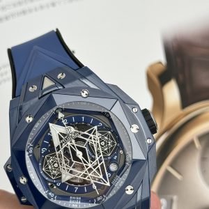 Đồng Hồ Hublot Nam Rep 11 Big Bang Sang Bleu II Gốm Xanh BBF