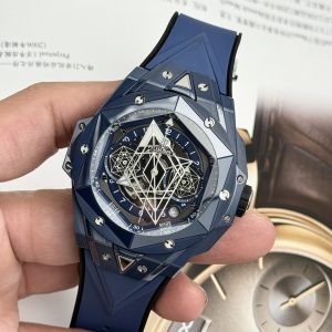 Đồng Hồ Hublot Nam Rep 11 Big Bang Sang Bleu II Gốm Xanh BBF