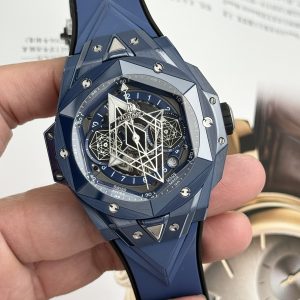 Đồng Hồ Hublot Nam Rep 11 Big Bang Sang Bleu II Gốm Xanh BBF