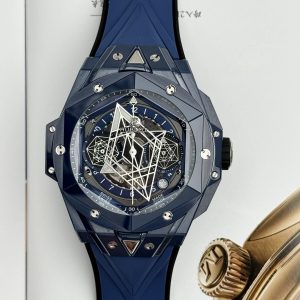 Đồng Hồ Hublot Nam Rep 11 Big Bang Sang Bleu II Gốm Xanh BBF
