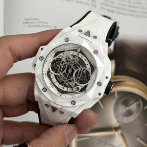 Đồng Hồ Hublot Nam Rep 11 Big Bang Sang Bleu II White Ceramic BBF 45mm