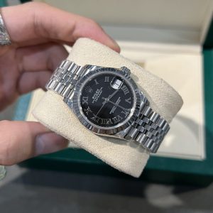 Đồng Hồ Nữ Đính Đá Rolex DateJust Super Fake Cọc Số La Mã 31mm (2)