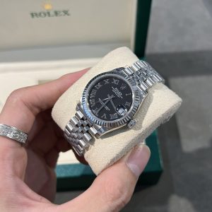Đồng Hồ Nữ Đính Đá Rolex DateJust Super Fake Cọc Số La Mã 31mm (2)