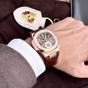 Đồng Hồ Patek Philippe Rep 11 Nautilus 5980 Dây Da Màu Nâu (6)