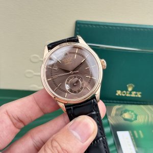 Đồng Hồ Rolex Cellini 50525 Chế Tác Mặt Chocolate Dây Da 39mm (2)