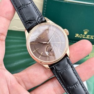 Đồng Hồ Rolex Cellini 50525 Chế Tác Mặt Chocolate Dây Da 39mm (2)