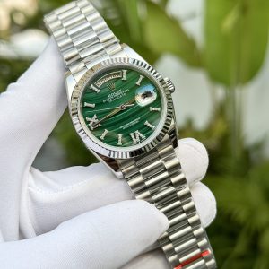 Đồng Hồ Rolex Chế Tác Day-Date Mặt Số Đá Khổng Tước Xanh 40mm (1)