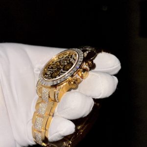 Đồng Hồ Rolex Daytona Chế Tác Bọc Vàng Độ Moisasnite Eye Of Tiger 40mm (1)
