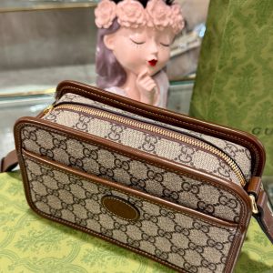Túi Đeo Chéo Nam Gucci Mini Bag GG Retro Màu Nâu Siêu Cấp 22x14x6cm (6)