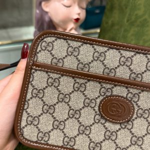 Túi Đeo Chéo Nam Gucci Mini Bag GG Retro Màu Nâu Siêu Cấp 22x14x6cm (6)