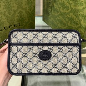 Túi Đeo Chéo Nam Gucci Mini Bag GG Retro Siêu Cấp 22x14x6cm (3)