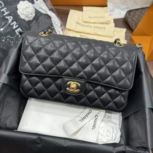 Túi Xách Chanel Classic Like Auth Nữ Màu Đen Da Hạt 25cm (5)
