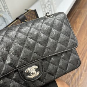 Túi Xách Chanel Classic Nữ Màu Đen Khoá Bạc Siêu Cấp 25cm (2)