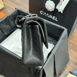 Túi Xách Chanel Classic Nữ Màu Đen Khoá Bạc Siêu Cấp 25cm (2)