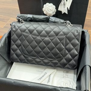 Túi Xách Chanel Classic Nữ Màu Đen Khoá Bạc Siêu Cấp 25cm (2)