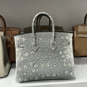 Túi Xách Hermes Birkin Nữ Da Thằn Lằn Khoá Vàng 25cm (2)