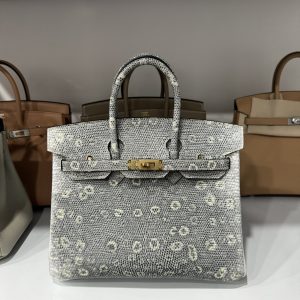 Túi Xách Hermes Birkin Nữ Da Thằn Lằn Khoá Vàng 25cm (2)