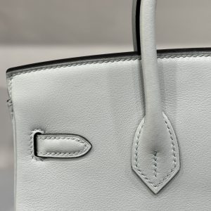 Túi Xách Hermes Birkin PHW Togo Nữ Màu Xám Khoá Bạc Siêu Cấp 25cm (2)