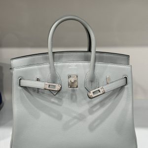 Túi Xách Hermes Birkin PHW Togo Nữ Màu Xám Khoá Bạc Siêu Cấp 25cm (2)
