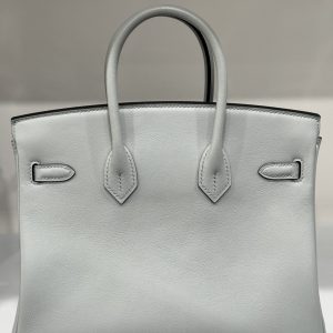 Túi Xách Hermes Birkin PHW Togo Nữ Màu Xám Khoá Bạc Siêu Cấp 25cm (2)