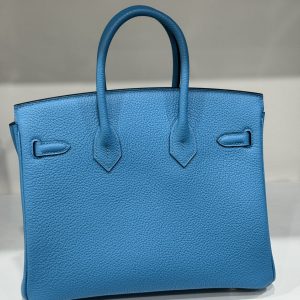 Túi Xách Hermes Birkin PHW Togo Nữ Màu Xanh Dương Like Auth 25cm (2)