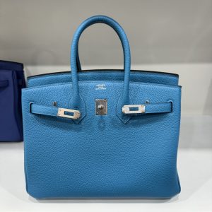 Túi Xách Hermes Birkin PHW Togo Nữ Màu Xanh Dương Like Auth 25cm (2)