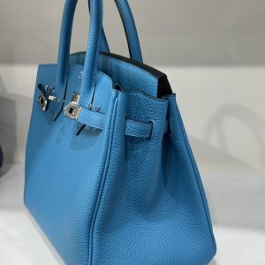 Túi Xách Hermes Birkin PHW Togo Nữ Màu Xanh Dương Like Auth 25cm (2)