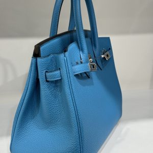 Túi Xách Hermes Birkin PHW Togo Nữ Màu Xanh Dương Like Auth 25cm (2)
