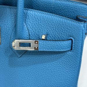 Túi Xách Hermes Birkin PHW Togo Nữ Màu Xanh Dương Like Auth 25cm (2)