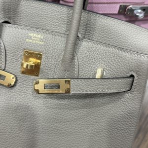 Túi Xách Hermes Birkin PHW Togo Replica Replica 11 Màu Xám Khoá Vàng 25cm (2)