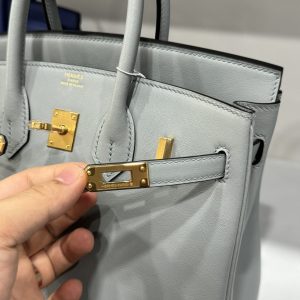 Túi Xách Hermes Birkin PHW Togo Siêu Cấp Nữ Màu Xám Khoá Vàng 25cm (2)