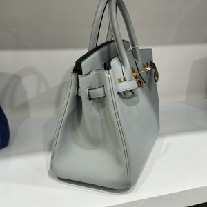 Túi Xách Hermes Birkin PHW Togo Siêu Cấp Nữ Màu Xám Khoá Vàng 25cm (2)