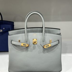 Túi Xách Hermes Birkin PHW Togo Siêu Cấp Nữ Màu Xám Khoá Vàng 25cm (2)