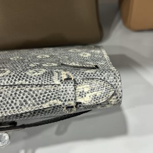 Túi Xách Hermes Kelly Nữ Da Thằn Lằn Khoá Bạc Siêu Cấp 22x7x3cm (2)