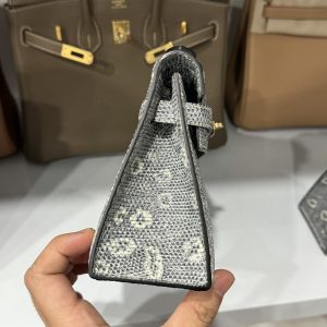 Túi Xách Hermes Kelly Nữ Da Thằn Lằn Khoá Vàng Siêu Cấp 22x7x3cm (2)